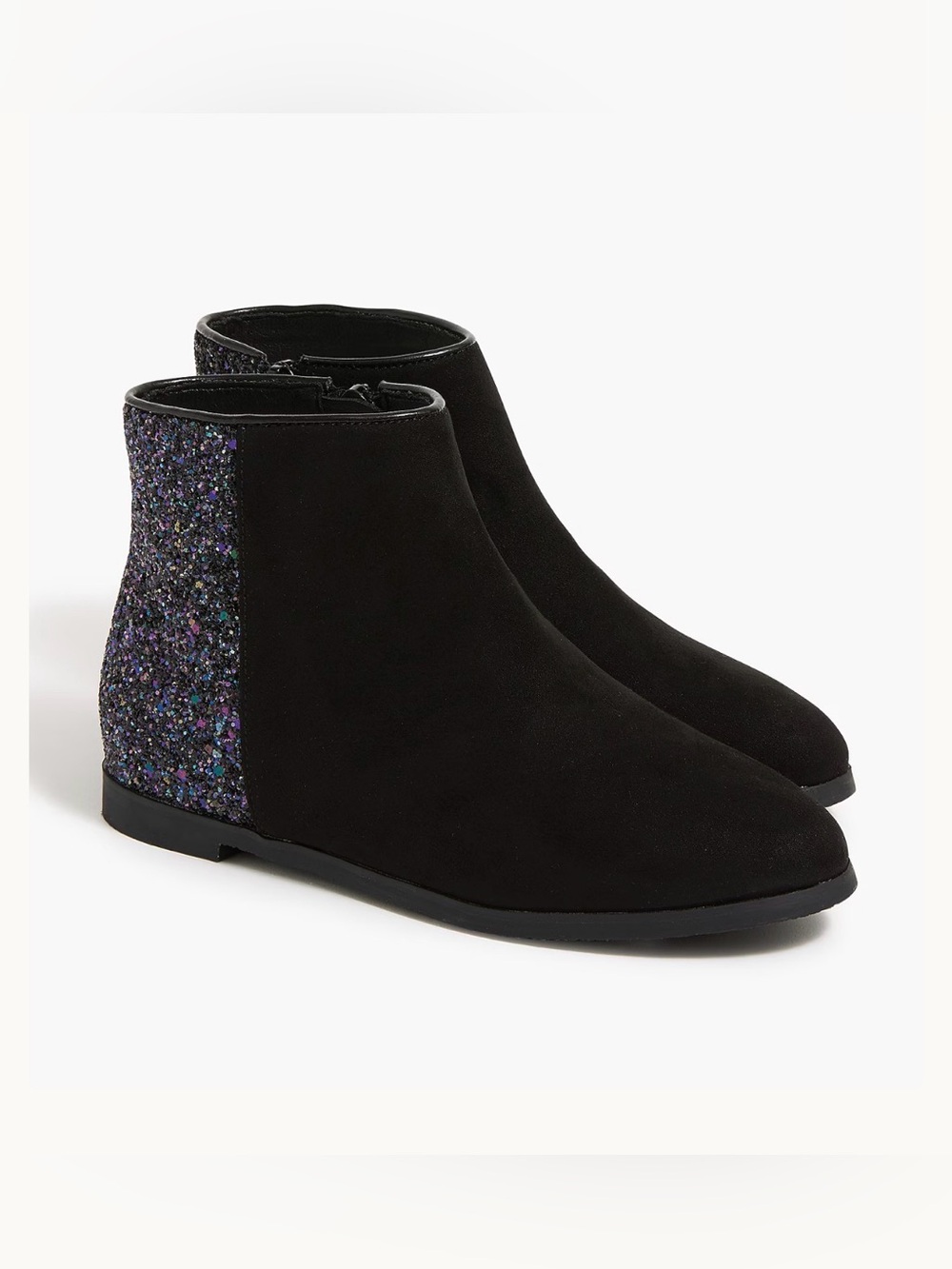 J Crew Crewcuts Girls Kids 5 Glitter Back Ankle Boots Side Zip Cushioned